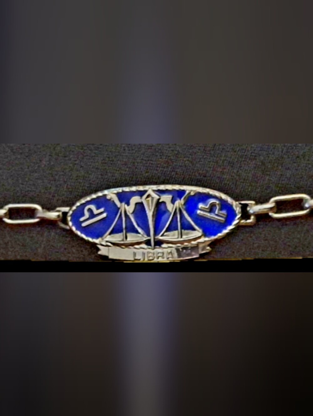 Vintage Mid-Century Enamel Libra Link Bracelet - Excellent Condition